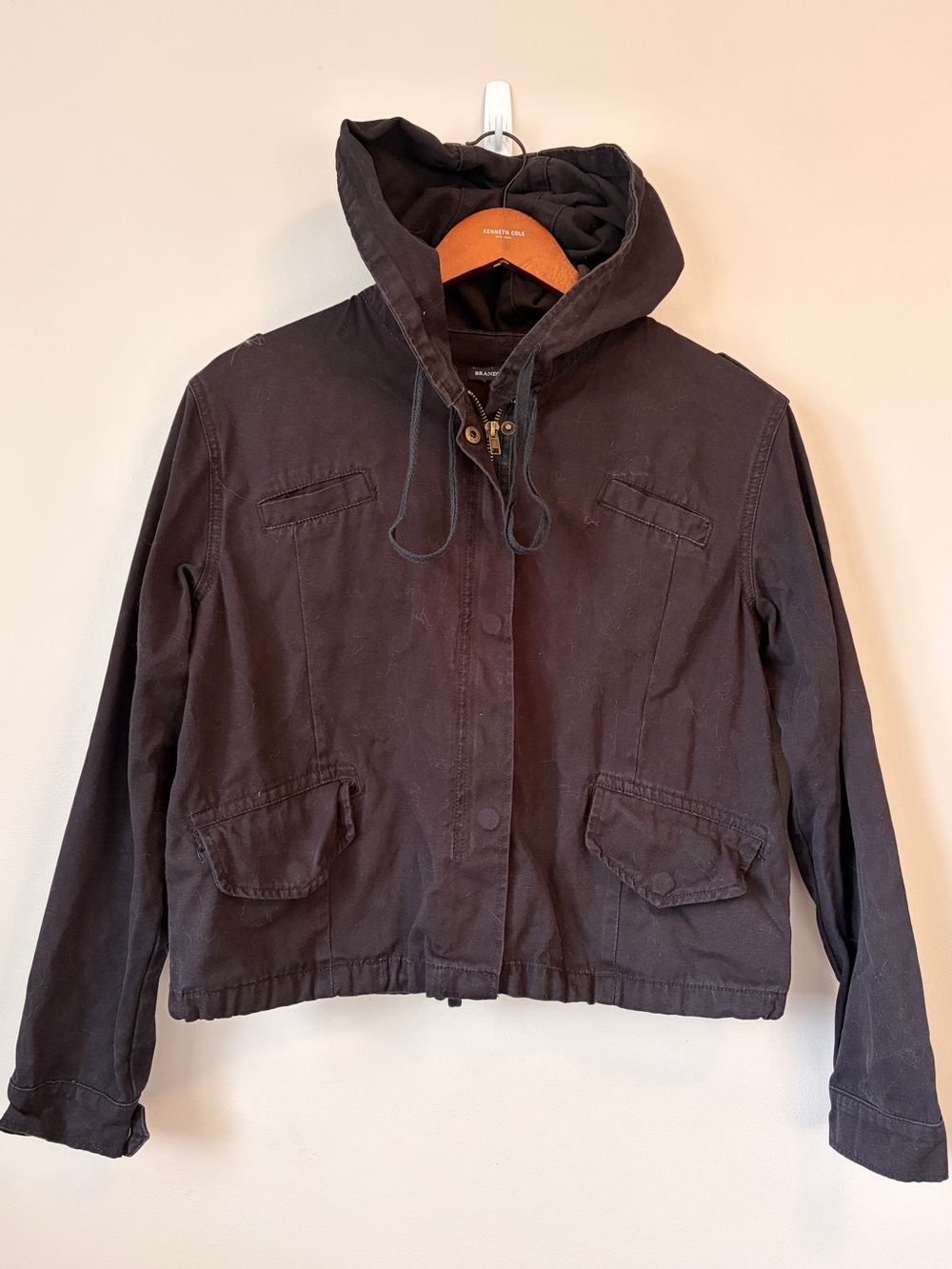 Brandy Melville Hailey Utility Black Jacket Small S Medium M